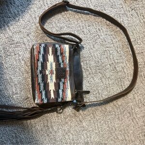 STS Ranchwear Brown and Multicolor Crossbody Bag